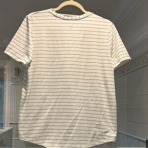 lululemon athletica women’s tee shirt - White with Black Stripes